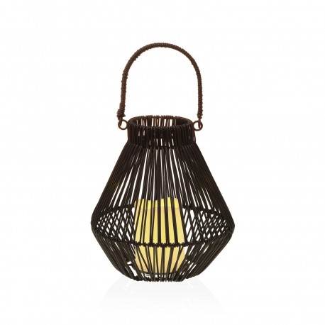 LANTERNE LED AVEC BOUGIE 23 CM NORELA NOIR