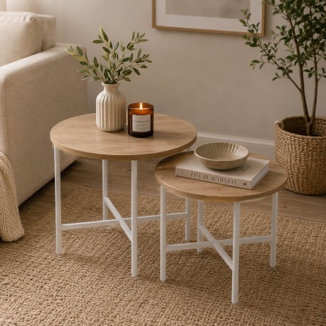 SET TABLES BASSES MAITE BLANC