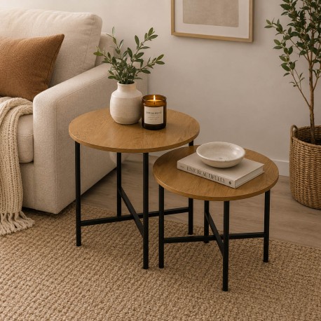 SET TABLES BASSES MAITE NOIR