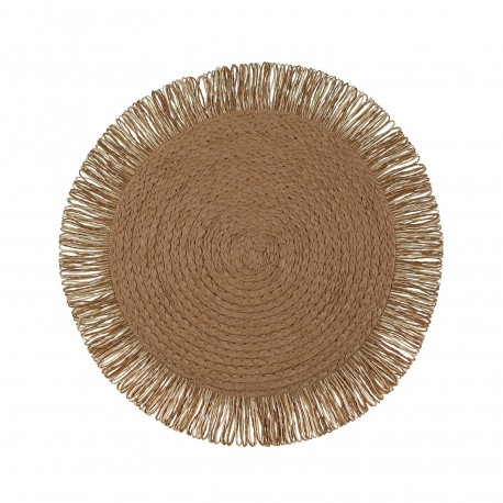 SET DE TABLE À FRANGE MARRON