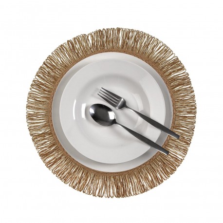 SET DE TABLE À FRANGE MARRON