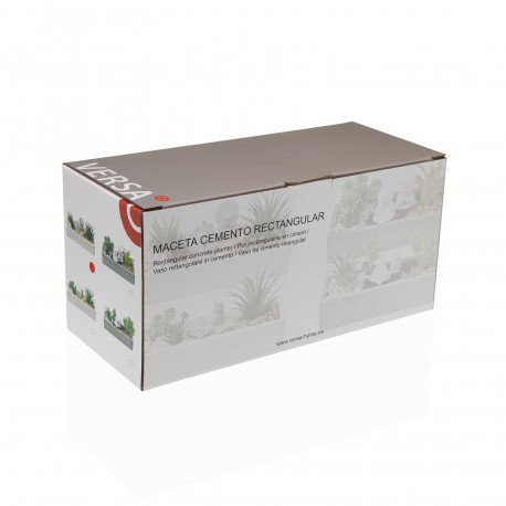 POT CIMENT BLANC PLANTE TORTUE CHAT