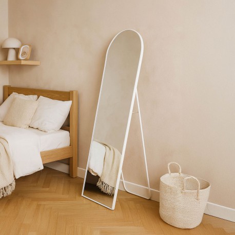 MIROIR SUR PIED BLANC