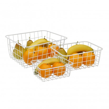 GRAND PANIER À FRUITS RECTANGULAIRE BLANC