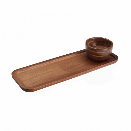 PLATEAU AVEC COUPELLE EN ACACIA