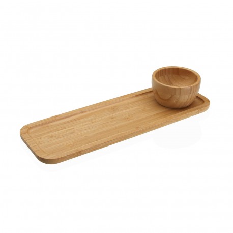 PLATEAU AVEC COUPELLE EN BAMBOU
