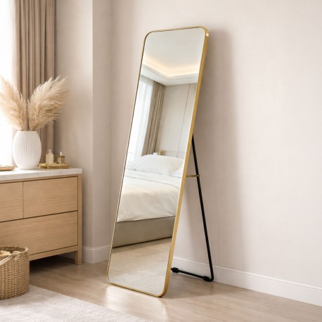 MIROIR SUR PIED DORÉ AVEC SUPPORT