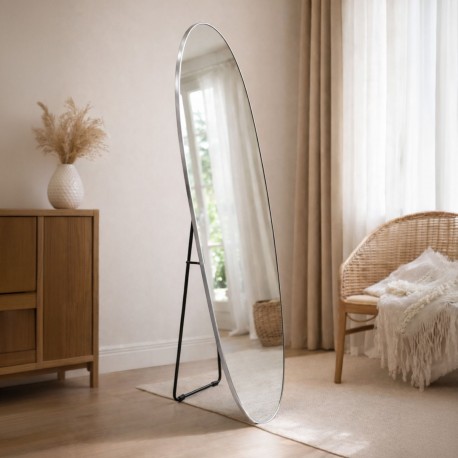 MIROIR SUR PIED ARGENTÉ AVEC SUPPORT