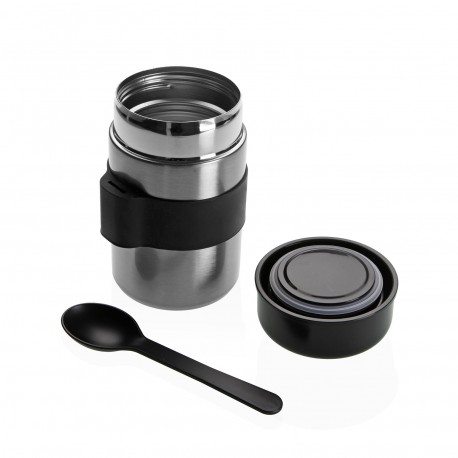 TASSE THERMO AVEC CUILLÈRE NOIRE