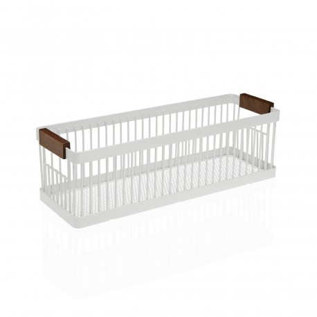 PANIER RECTANGULAIRE MÉTAL BLANC
