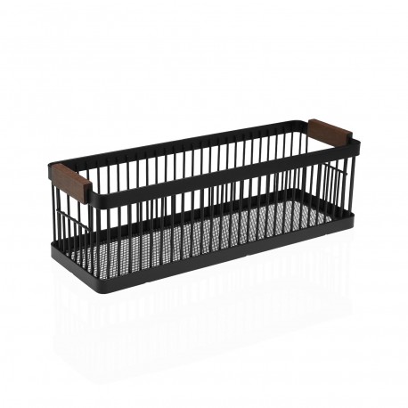 PANIER RECTANGULAIRE MÉTAL NOIR