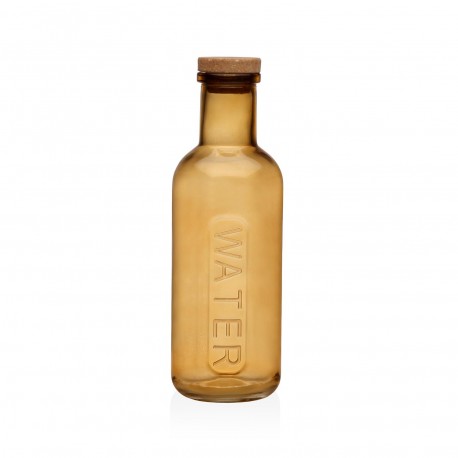 BOUTEILLE VERRE AMBRE AVEC COUVERCLE LIÈGE