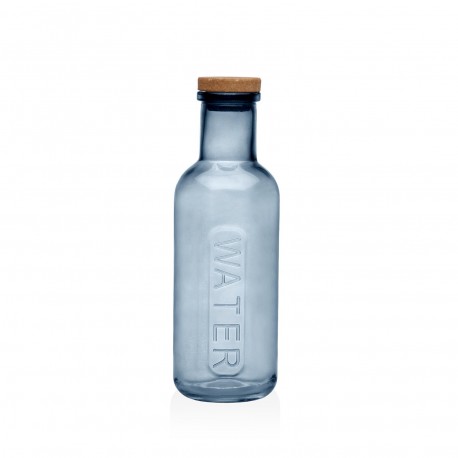BOUTEILLE VERRE BLEU AVEC LIÈGE
