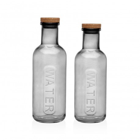 BOUTEILLE VERRE GRIS AVEC LIÈGE