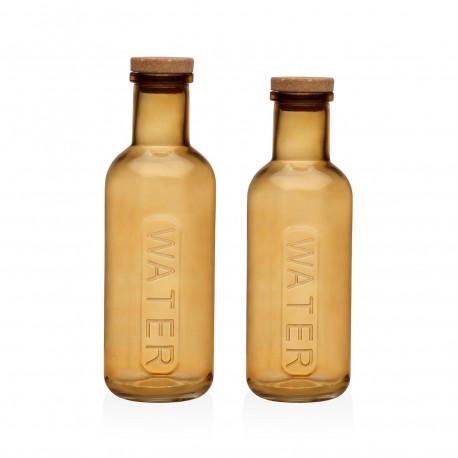 BOUTEILLE VERRE AMBRE AVEC LIÈGE