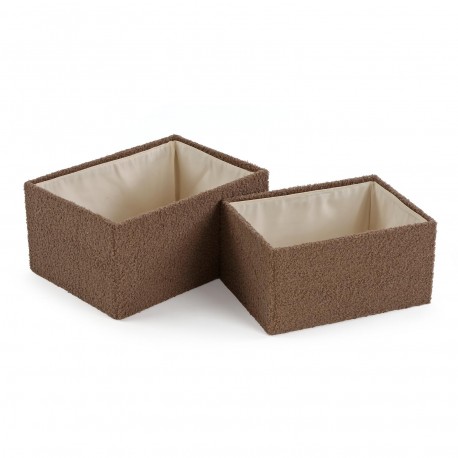 SET DE 2 PANIERS RECTANGULAIRES MARRON