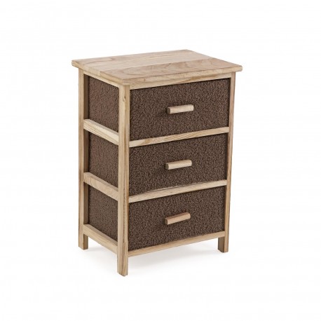 COMMODE 3 TIROIRS MARRON