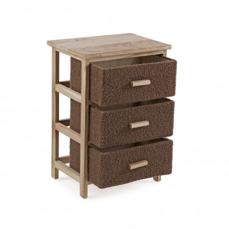 COMMODE 3 TIROIRS MARRON