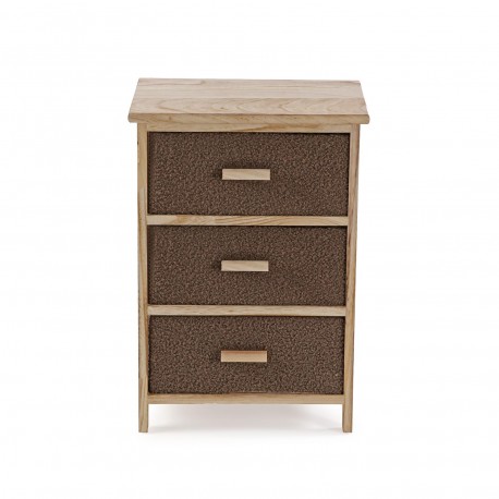 COMMODE 3 TIROIRS MARRON