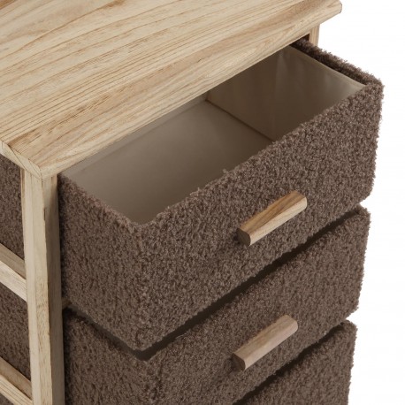 COMMODE 3 TIROIRS MARRON
