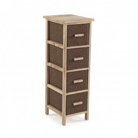 COMMODE ÉTROITE 4 TIROIRS MARRON