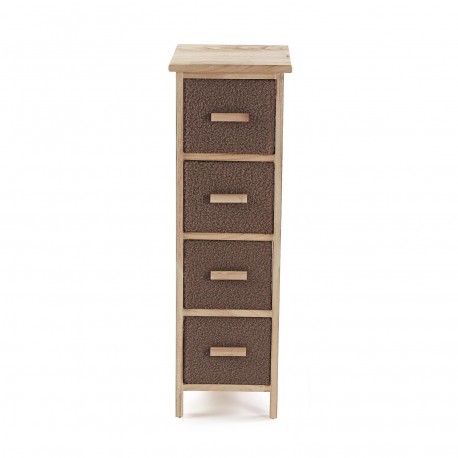 COMMODE ÉTROITE 4 TIROIRS MARRON