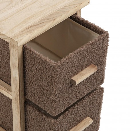 COMMODE ÉTROITE 4 TIROIRS MARRON