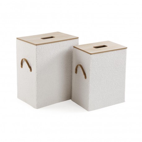 SET DE 2 PANIERS À LINGE BEIGE