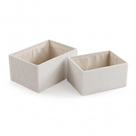 SET DE 2 PANIERS RECTANGULAIRES BEIGE