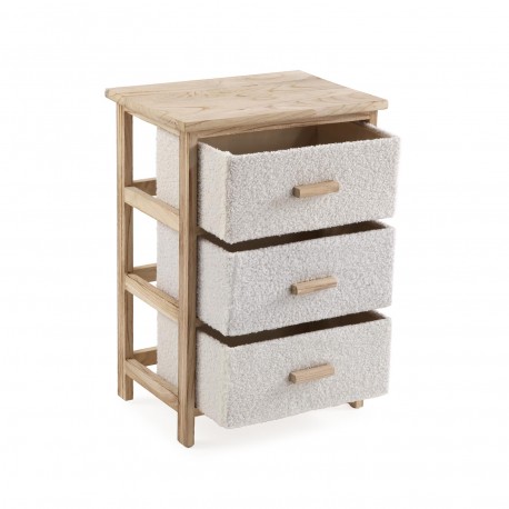 COMMODE 3 TIROIRS BEIGE
