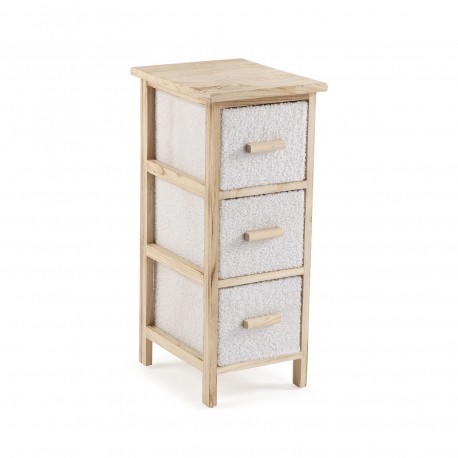 COMMODE ÉTROITE 3 TIROIRS BEIGE