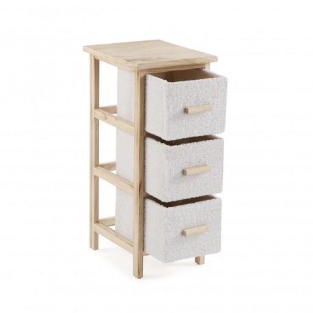 COMMODE ÉTROITE 3 TIROIRS BEIGE