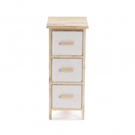 COMMODE ÉTROITE 3 TIROIRS BEIGE