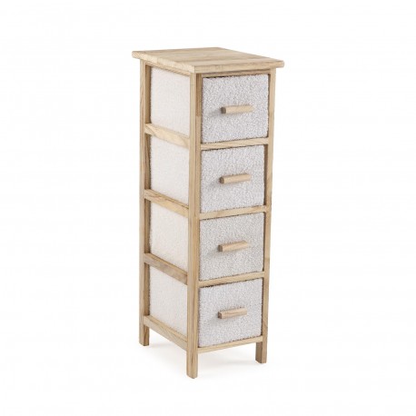 COMMODE ÉTROITE 4 TIROIRS BEIGE