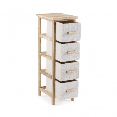 COMMODE ÉTROITE 4 TIROIRS BEIGE
