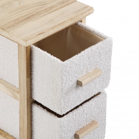 COMMODE ÉTROITE 4 TIROIRS BEIGE
