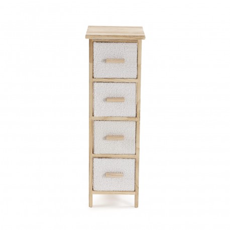 COMMODE ÉTROITE 4 TIROIRS BEIGE