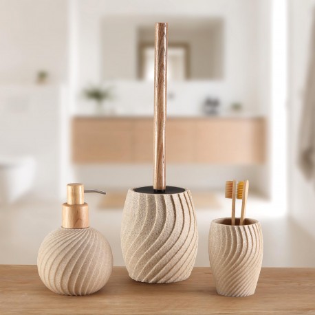 PORTE-BROSSE À DENTS SPIRALE BEIGE