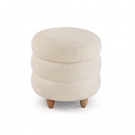 POUF RANGEMENT BLANC "SIRO"
