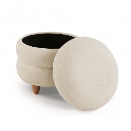POUF RANGEMENT BLANC "SIRO"