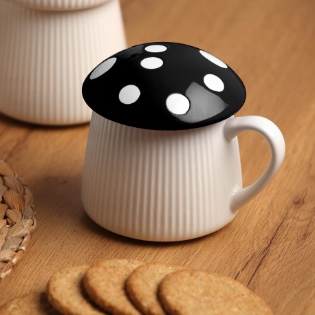 TASSE AVEC COUVERCLE CHAMPIGNON BLANC