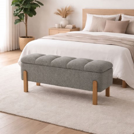 BANC DE LIT TAPISSÉ AVEC RANGEMENT