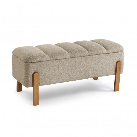 BANC DE LIT TAPISSÉ AVEC RANGEMENT BEIGE