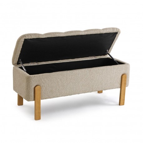BANC DE LIT TAPISSÉ AVEC RANGEMENT BEIGE