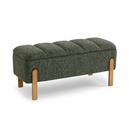 BANC DE LIT TAPISSÉ AVEC RANGEMENT VERT