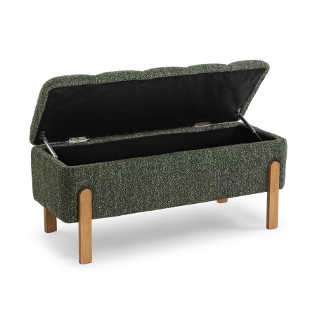 BANC DE LIT TAPISSÉ AVEC RANGEMENT VERT
