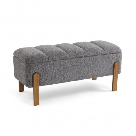 BANC DE LIT TAPISSÉ AVEC RANGEMENT GRIS CLAIR