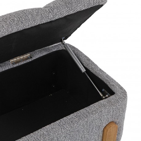 BANC DE LIT TAPISSÉ AVEC RANGEMENT GRIS CLAIR