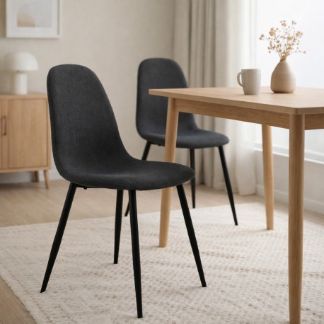 CHAISE DE SALLE À MANGER NORA GRIS FONCÉ