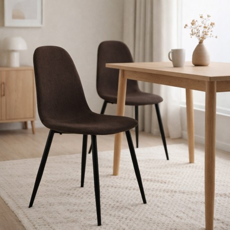 CHAISE DE SALLE À MANGER NORA MARRON